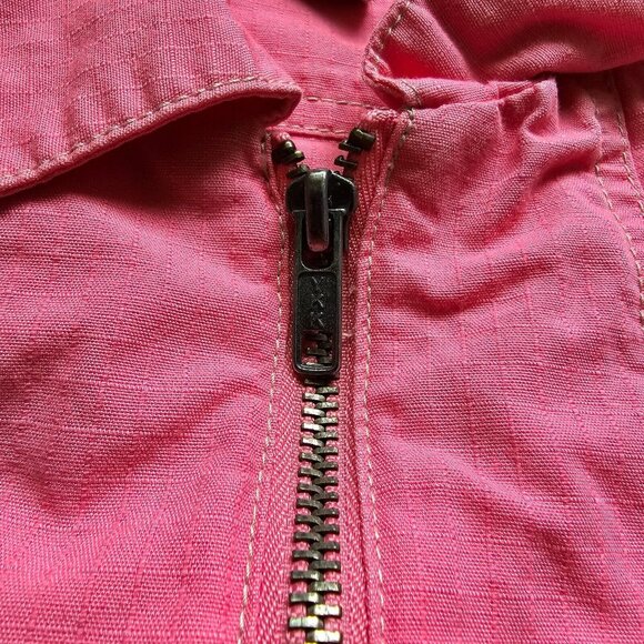 Maurices Utility Jacket Pink Womens Size Large Zip Up Pockets Sleeves Snaps - Picture 5 of 13